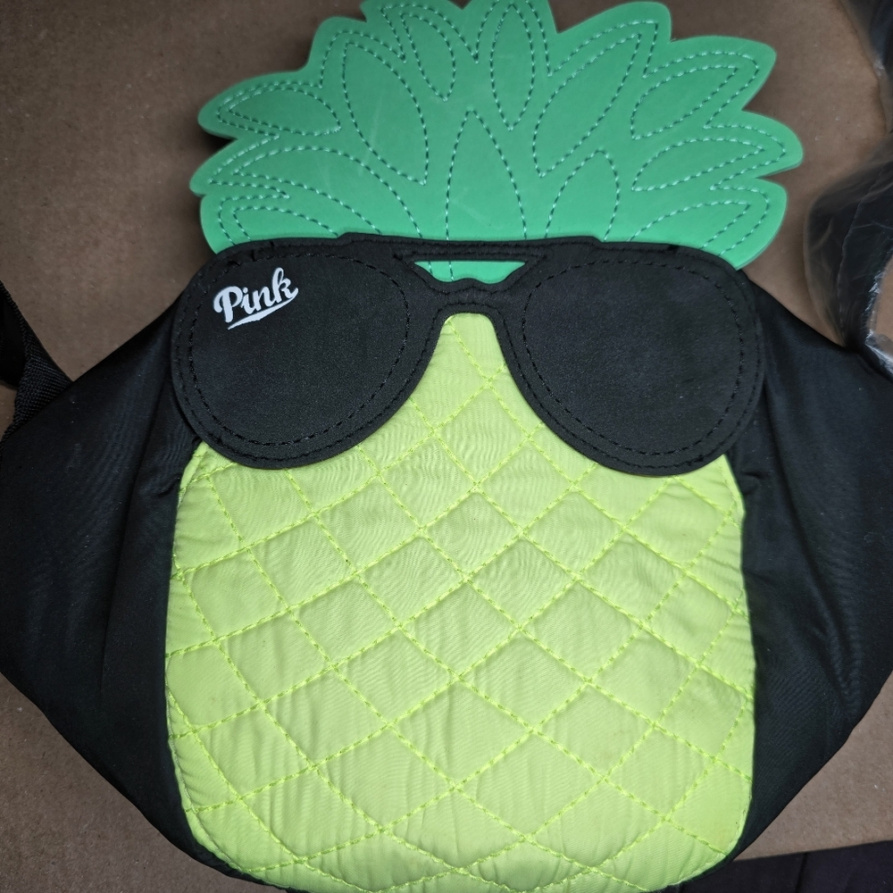 NEW PINK Victoria's Secret Pineapple Mini Cooler Tote Bag-Green,Black,Yellow